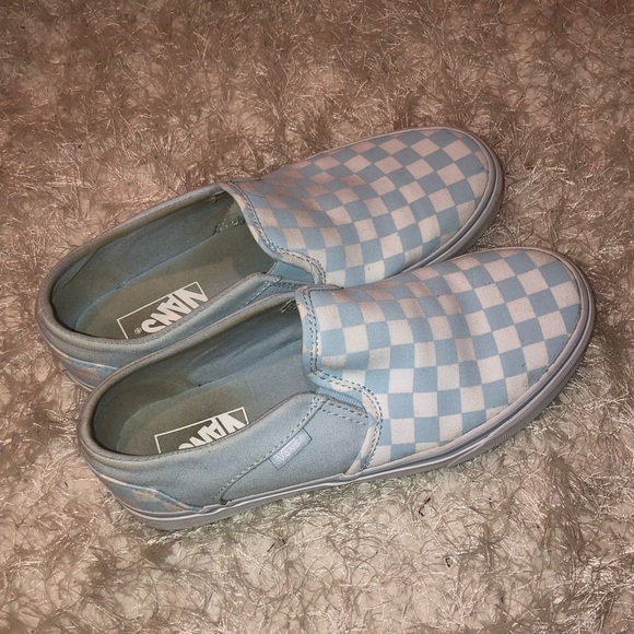 Vans Shoes - Baby Blue Checkered Vans